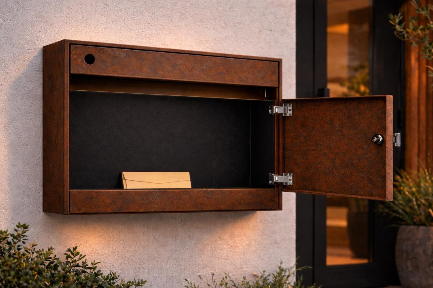 Modern Wall Mounted Mailbox with Backlit Address Numbers – Modern Colors -