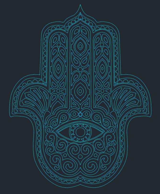 Custom Metal Hamsa Hand Wall Art | LED Backlit Steel Sculpture (6'x5')