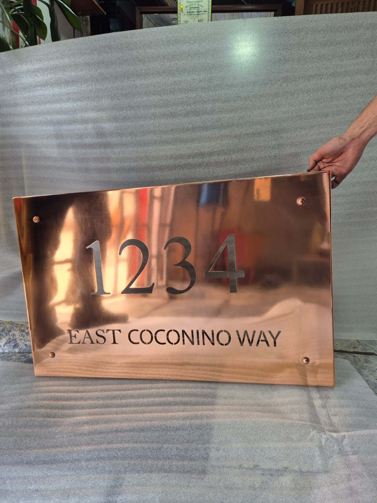Custom Steel Address Sign with LED Backlighting – Modern Corten Style House Numbers