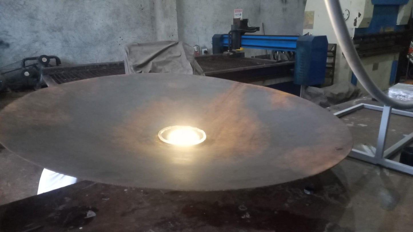 Minimalist Water Bowl with LED Light – 30” Handcrafted Outdoor Accent for Garden or Patio