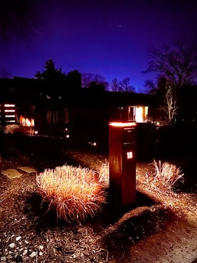 Modern Mailbox with LED Light & Custom Address Numbers – Handcrafted Rust Finish Outdoor Mailbox