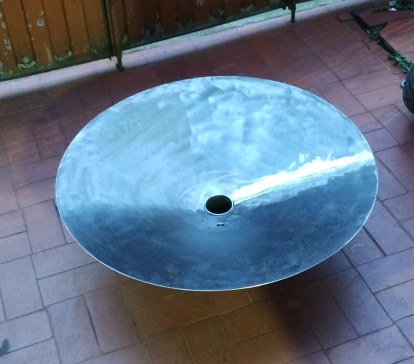 Minimalist Water Bowl with LED Light – 30” Handcrafted Outdoor Accent for Garden or Patio
