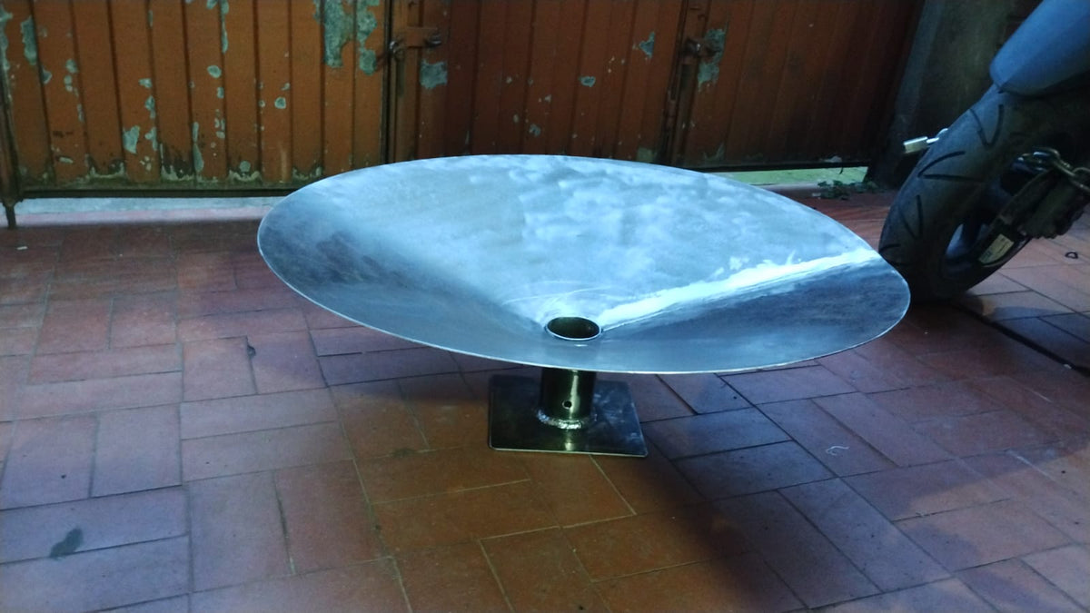 Minimalist Water Bowl with LED Light – 30” Handcrafted Outdoor Accent for Garden or Patio