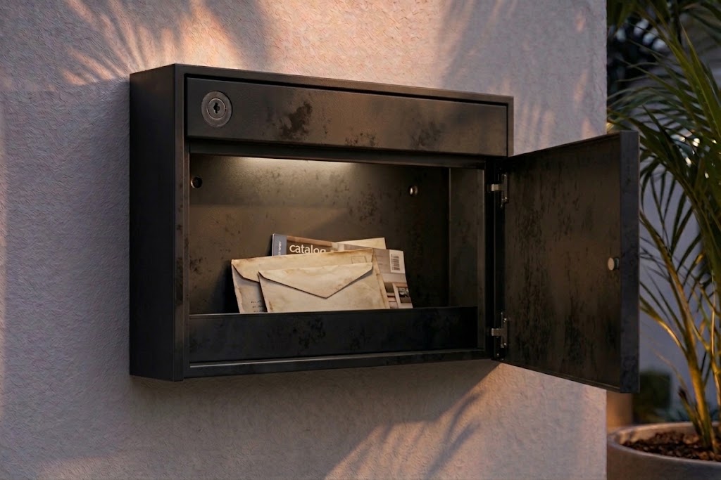 Modern Wall Mounted Mailbox with Backlit Address Numbers – Modern Colors -