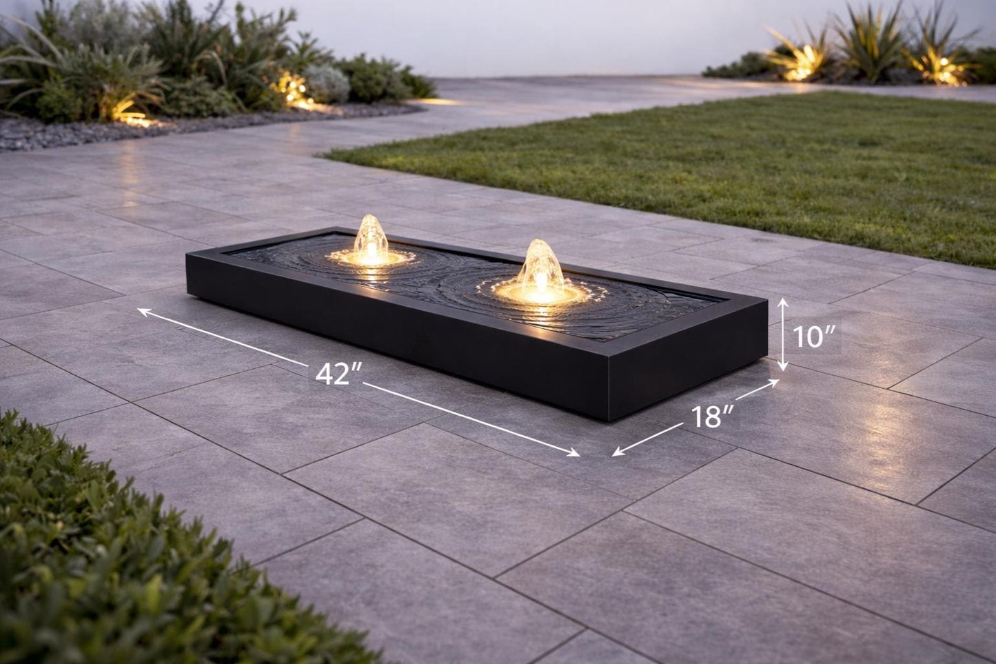 Infinity Water Table - Steel Outdoor Water Feature – Minimalist Patio Sculpture