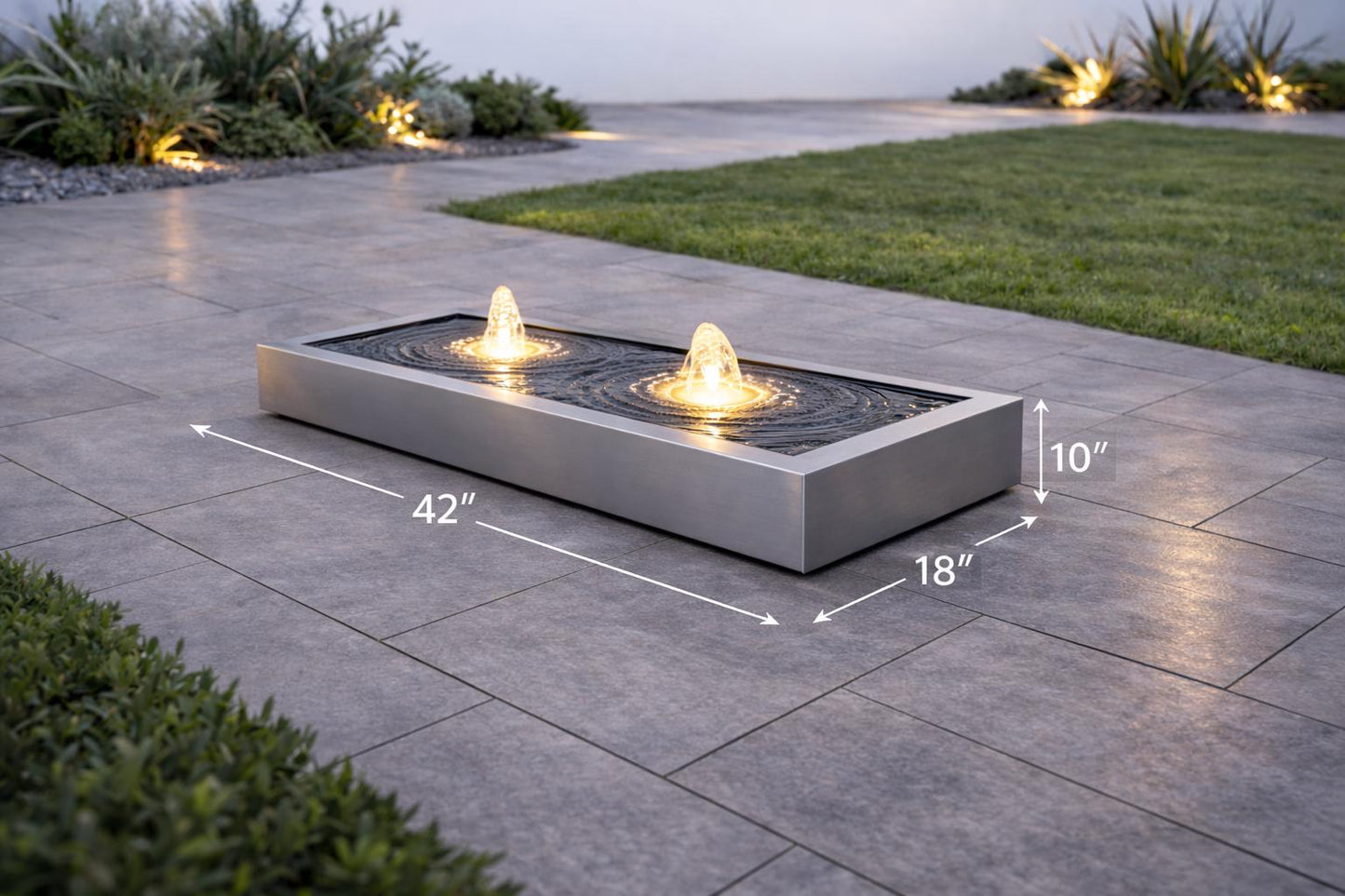 Infinity Water Table - Steel Outdoor Water Feature – Minimalist Patio Sculpture