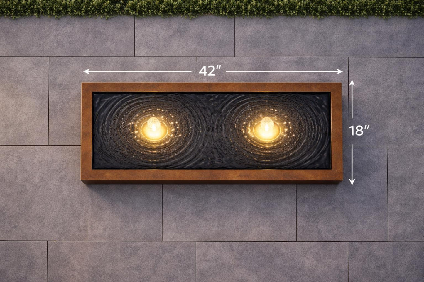 Infinity Water Table - Steel Outdoor Water Feature – Minimalist Patio Sculpture