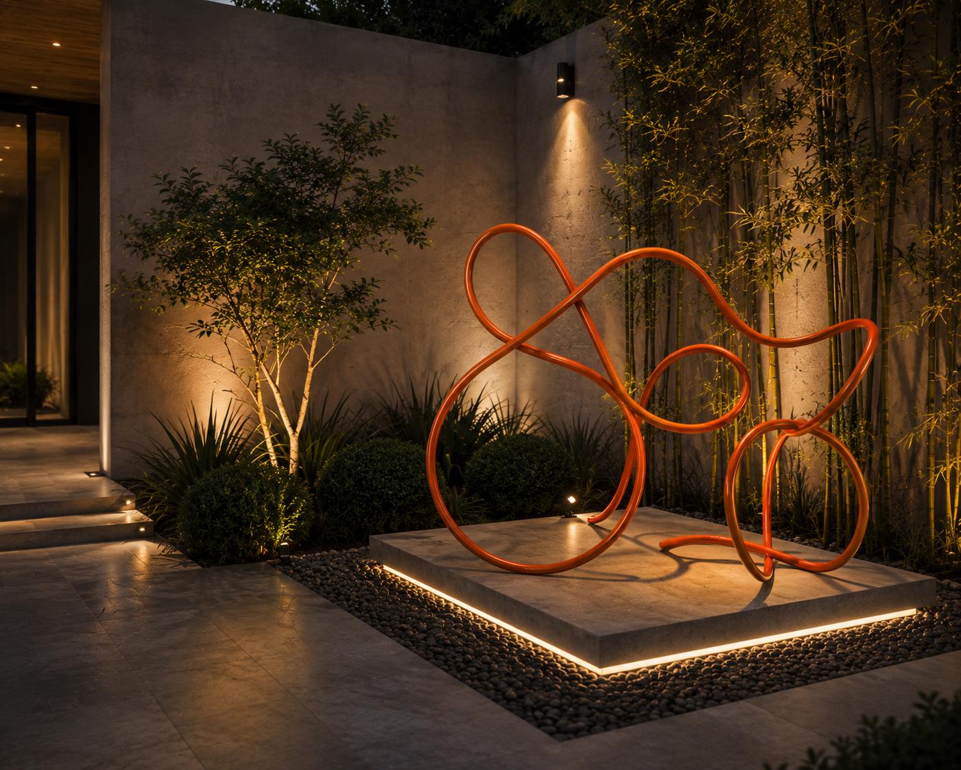 Elementa Modular Sculpture™ - | Modern Steel Garden Art | Customizable Landscape Sculpture | Contemporary Yard Decor