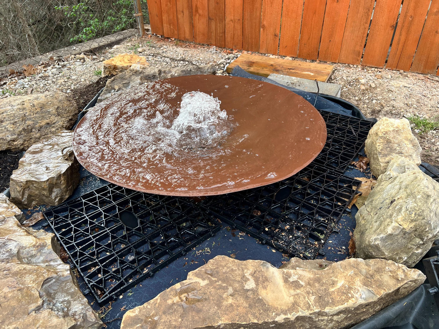 Water Bowl Fountain  | Modern Steel Water Feature for Garden, Patio & Landscape Design | Handcrafted Outdoor Fountain