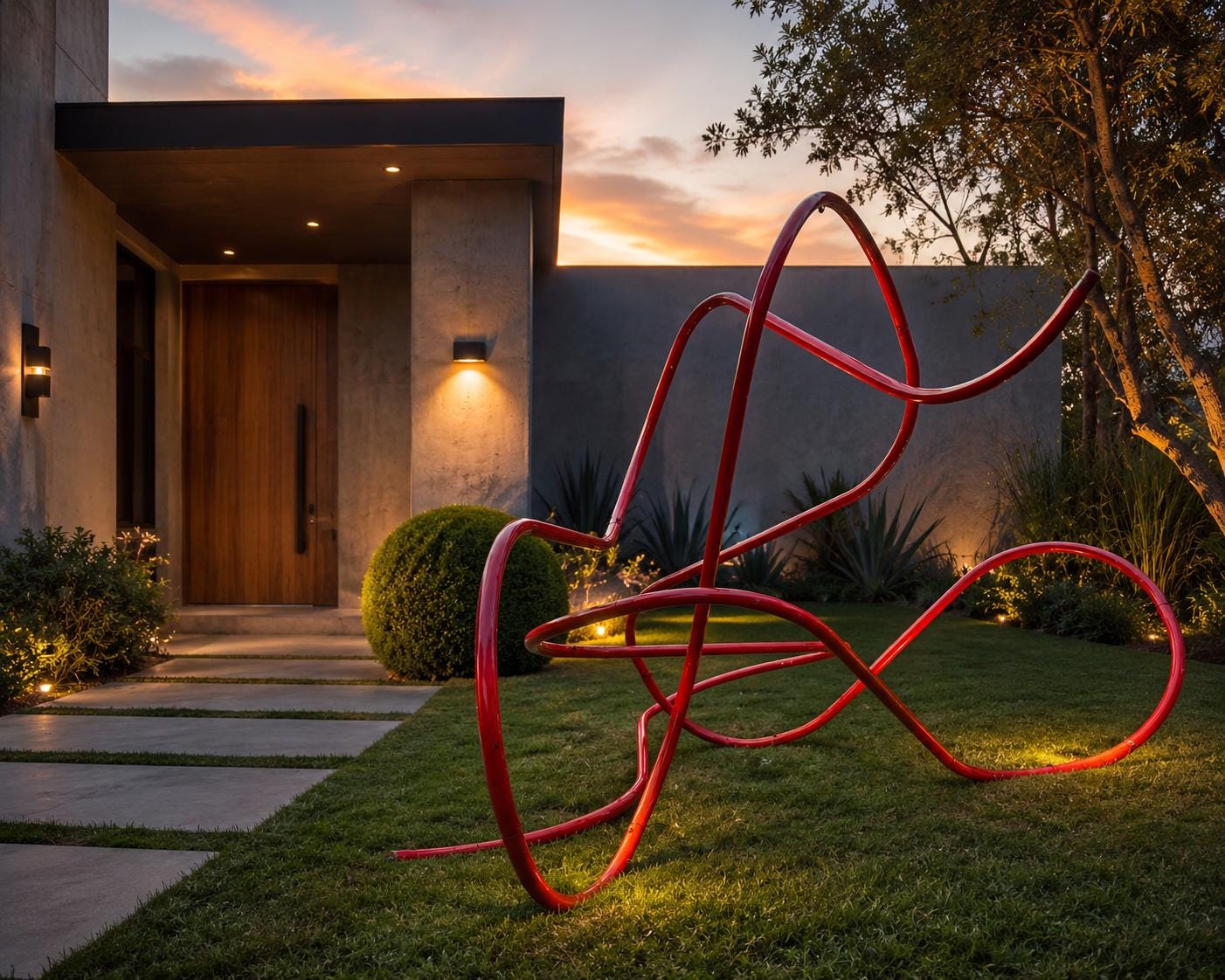 Elementa Modular Sculpture™ - | Modern Steel Garden Art | Customizable Landscape Sculpture | Contemporary Yard Decor