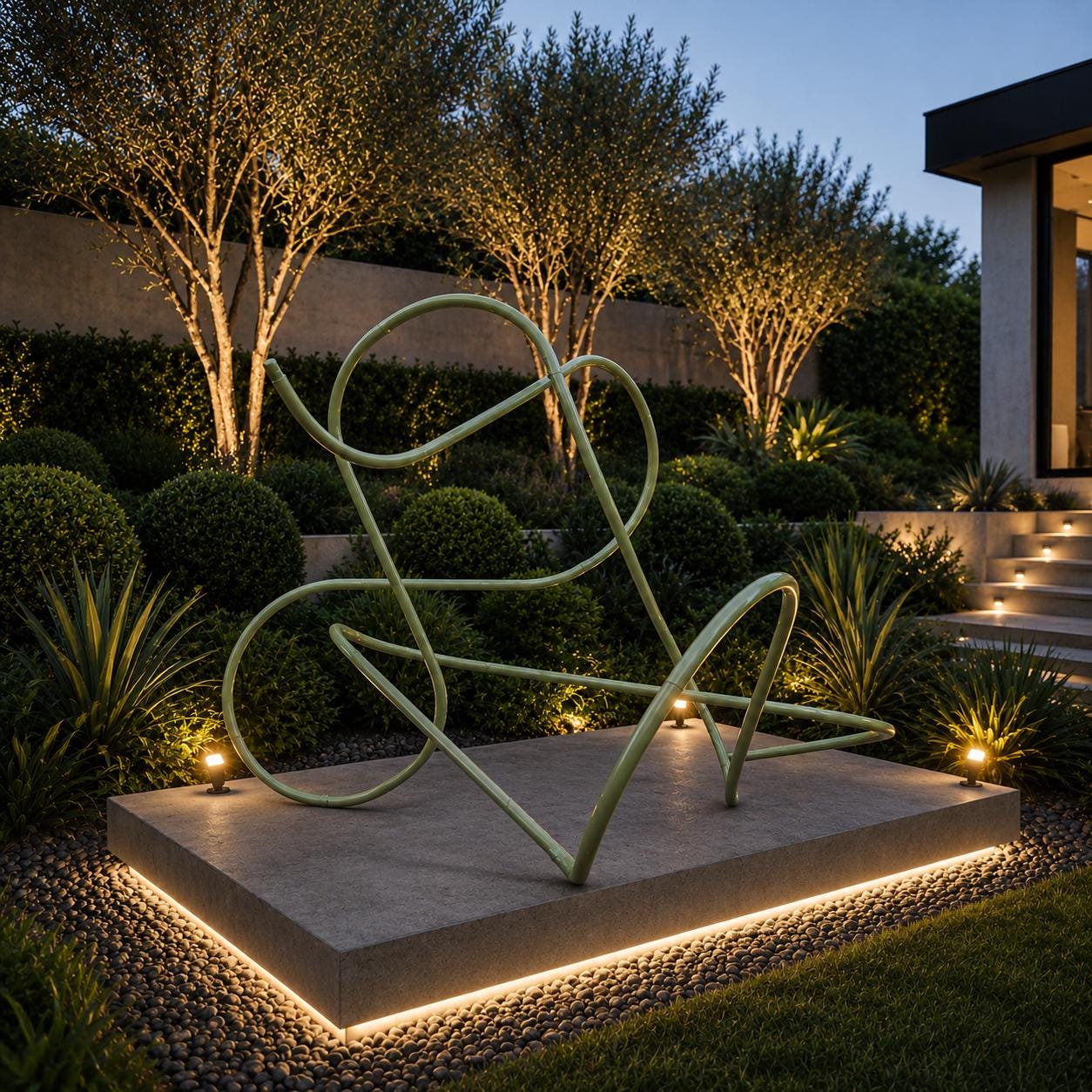 Elementa Modular Sculpture™ - | Modern Steel Garden Art | Customizable Landscape Sculpture | Contemporary Yard Decor