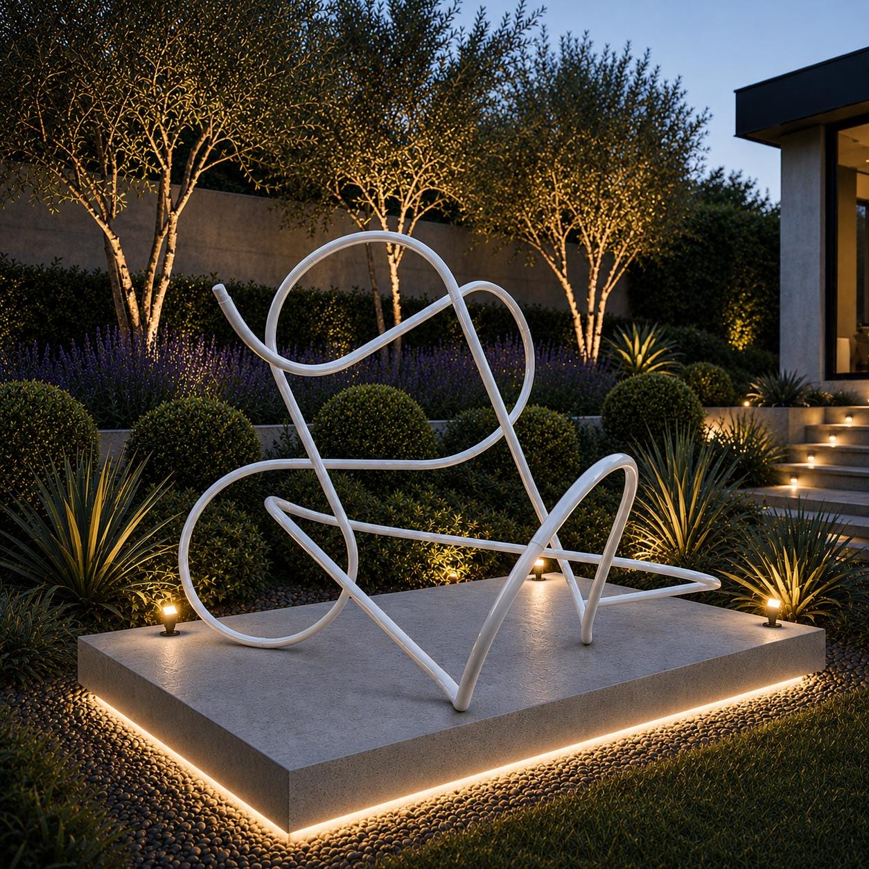 Elementa Modular Sculpture™ - | Modern Steel Garden Art | Customizable Landscape Sculpture | Contemporary Yard Decor
