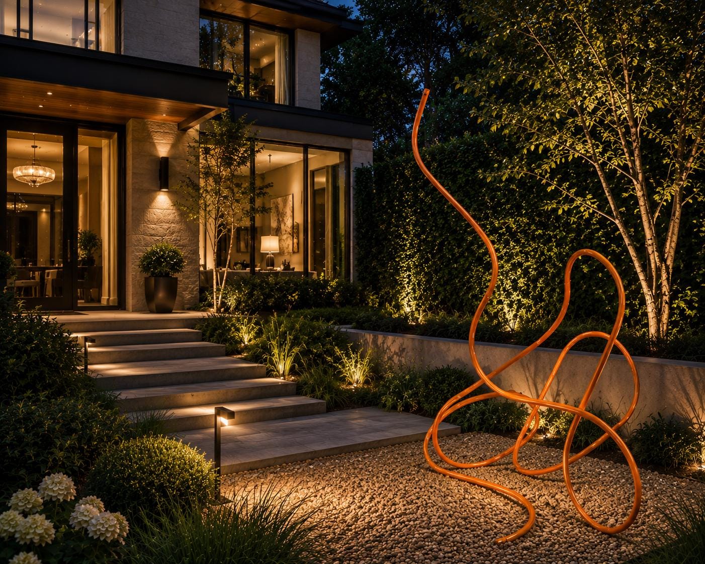 Elementa Modular Sculpture™ - | Modern Steel Garden Art | Customizable Landscape Sculpture | Contemporary Yard Decor