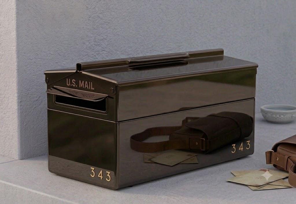 Luxury Stainless Steel Mailbox, Modern Industrial Design, Custom House Numbers
