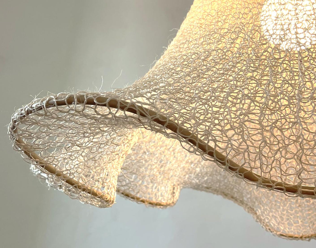 SINUOSA - Handwoven Fique Pendant Light, Natural Fiber Boho Chandelier, Rustic Farmhouse Lamp