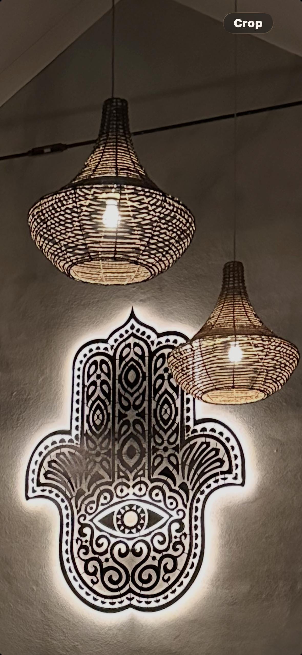 Custom Metal Hamsa Hand Wall Art | LED Backlit Steel Sculpture (6'x5')