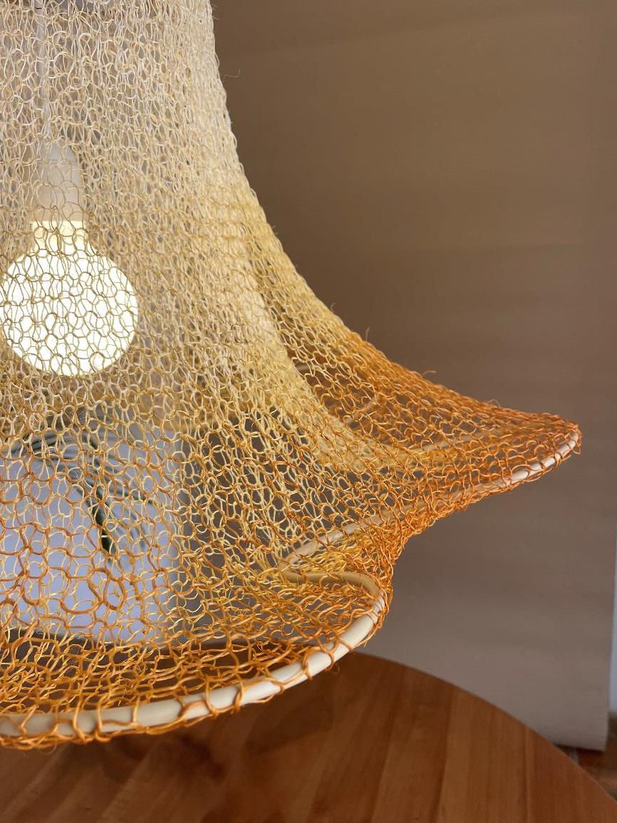 SINUOSA - Handwoven Fique Pendant Light, Natural Fiber Boho Chandelier, Rustic Farmhouse Lamp