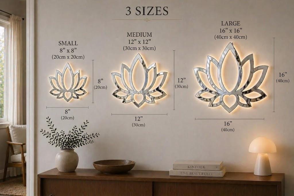 Modern LED Lotus Flower | Illuminated Wall Decor, Ambient Glow, Minimalist Design