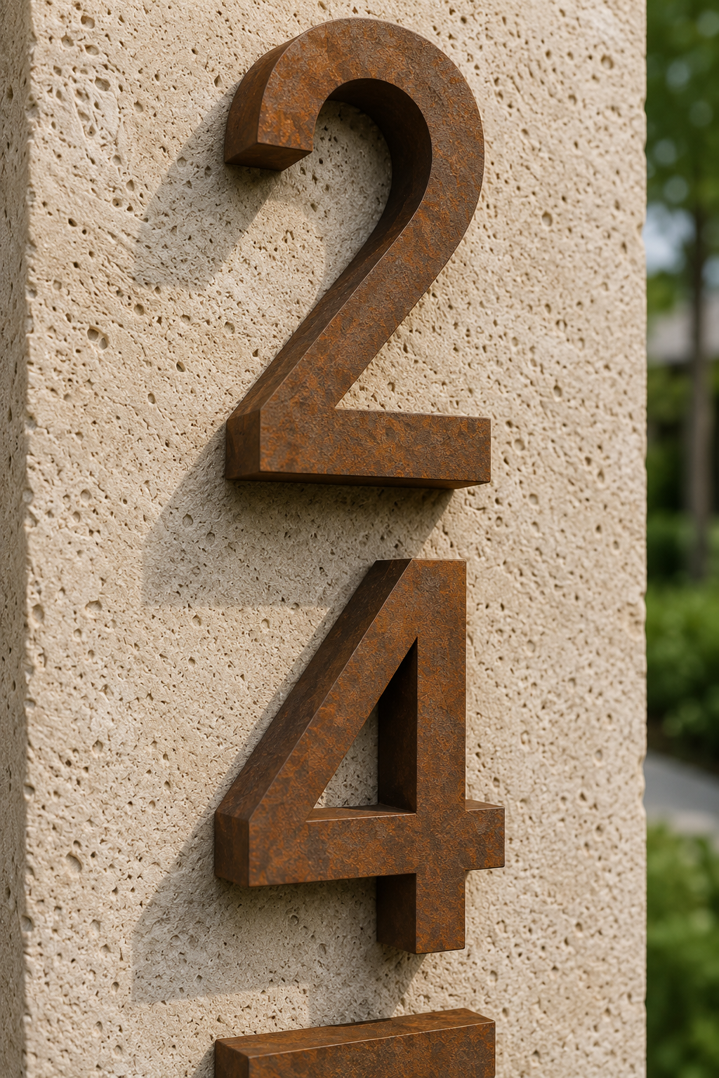 Custom Natural Stone Address Sign with LED Backlighting – Personalized Outdoor Address Plaque